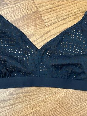 Negative Underwear Black Eyelet Triangle Bralette Bra Size 5